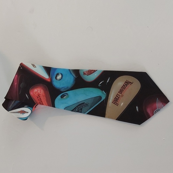 Harley Davidson Necktie Colorful Motorcycle Tanks Mens Tie  Sz.58' - Picture 2 of 6